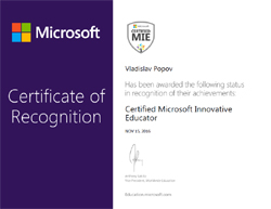 Certified Microsoft Innovative Educator Certificate