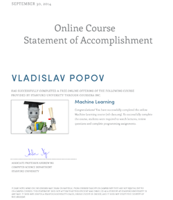 Online Course Statement of Accomplishment